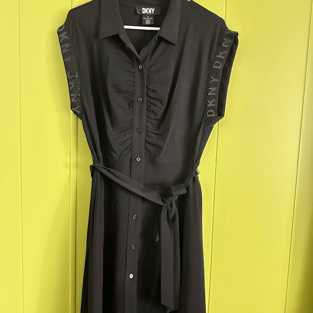 DKNY Black Button-Down Dress
